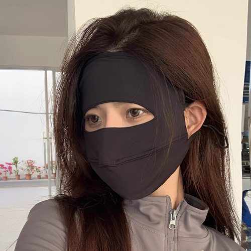 夏季防晒防紫外线面罩女口罩冰丝凉感骑行开车遮全脸upf50+脸基尼