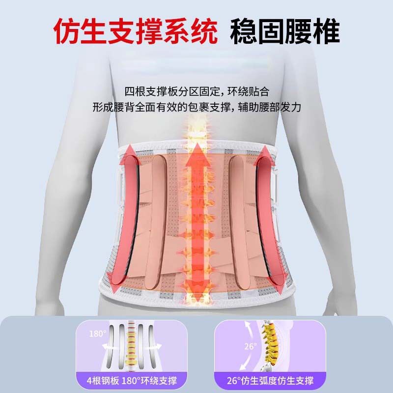 护腰带四季支撑腰椎固定劳损突出保护健身男透气运动久坐久站腰带