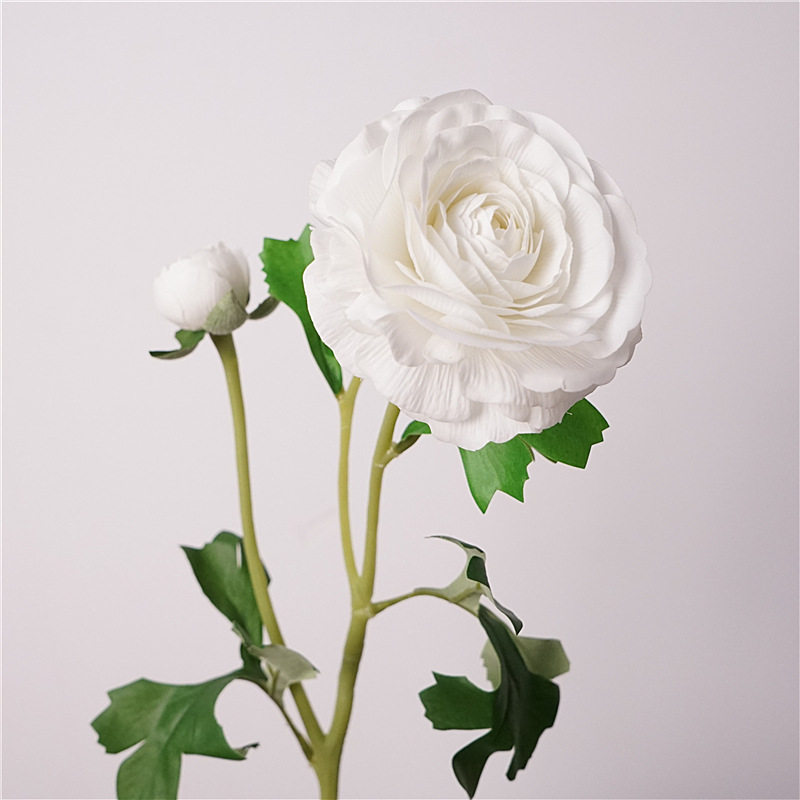 手感保湿花毛莨小清新仿真单枝露莲家居装饰花瓶花艺插花假花摆件