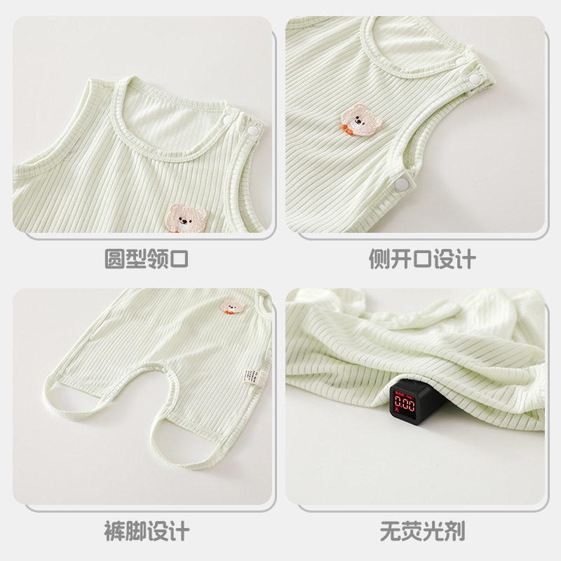 宝宝肚兜夏季衣服薄款半背衣透气婴儿连体衣护肚围背心夏天