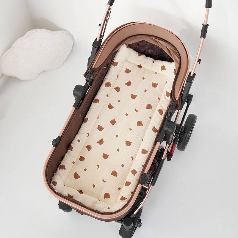 婴儿车棉垫通用型四季可机洗坐垫摇篮小褥子豆豆绒宝宝推车垫
