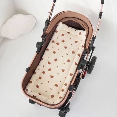 婴儿车棉垫通用型四季可机洗坐垫摇篮小褥子豆豆绒宝宝推车垫