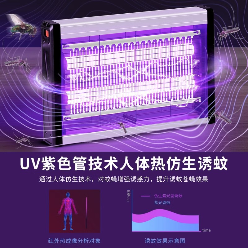 灭蚊灯灭蝇灯苍蝇挂墙餐厅饭店商铺驱蚊器家用室内蚊子强力捕捉器