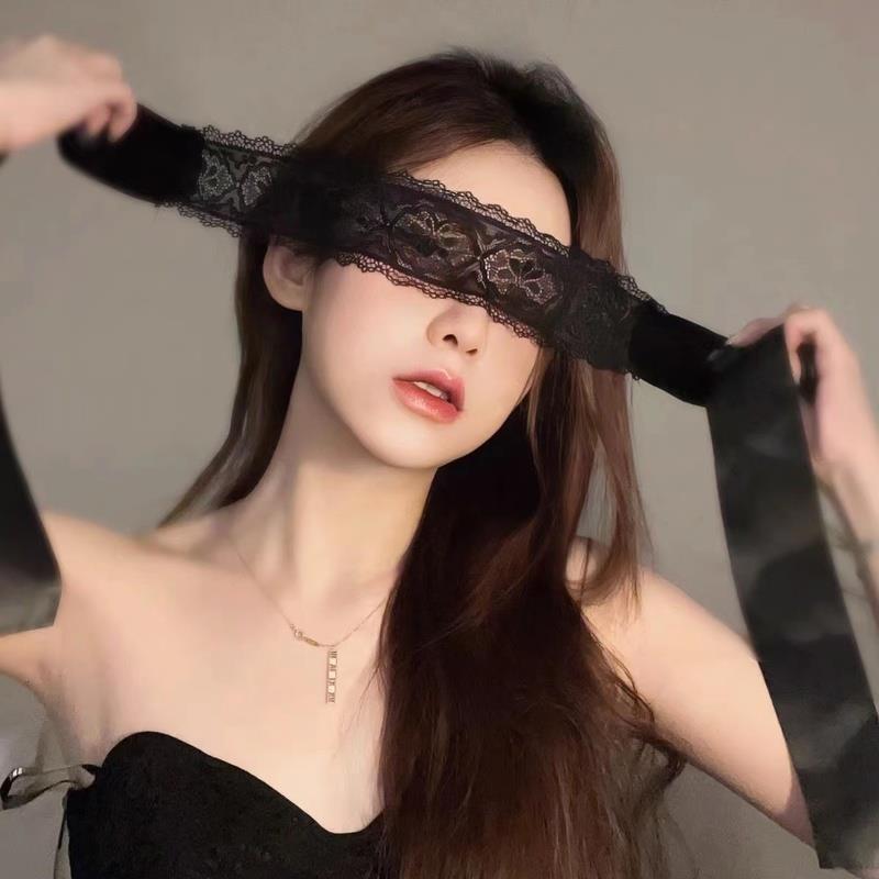 黑色禁欲系蕾丝眼罩绑带夫妻情调纯欲风蒙眼丝带氛围感拍照道具