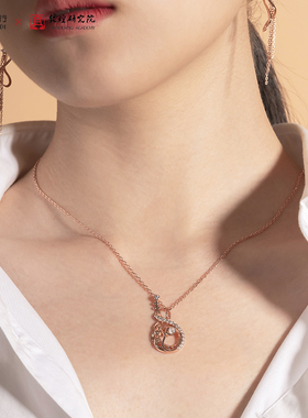 敦煌银项链锆石2022原创设计礼物