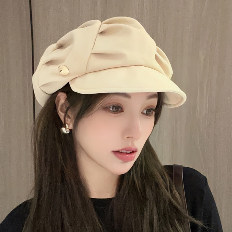 八角帽逛街休闲女春秋短檐显脸小图片