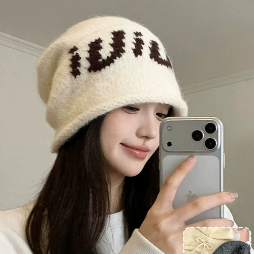 秋冬女保暖卷边抽绳堆堆帽