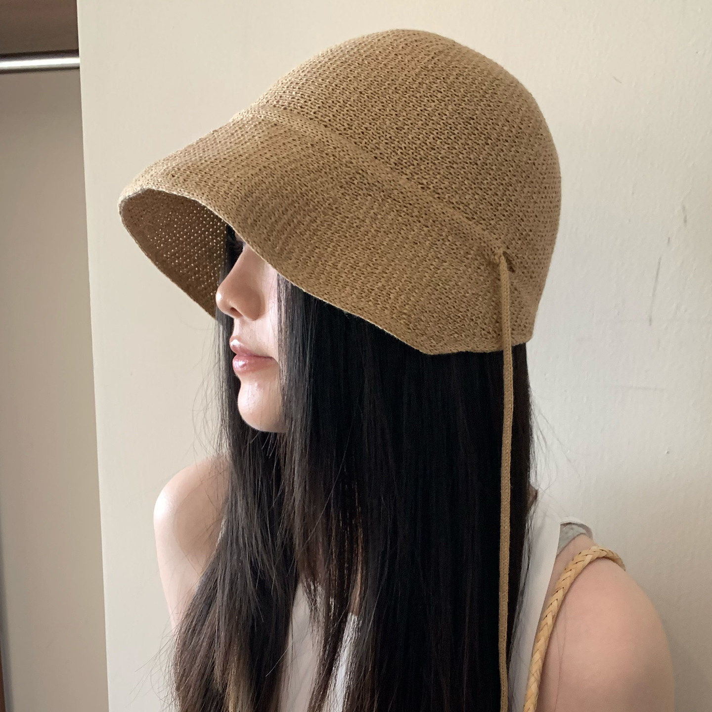 日系简约宽檐防晒渔夫帽女夏季
