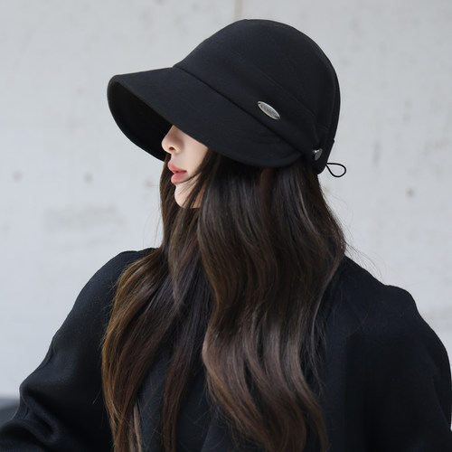 2025新款纯色渔夫帽子女秋冬韩版