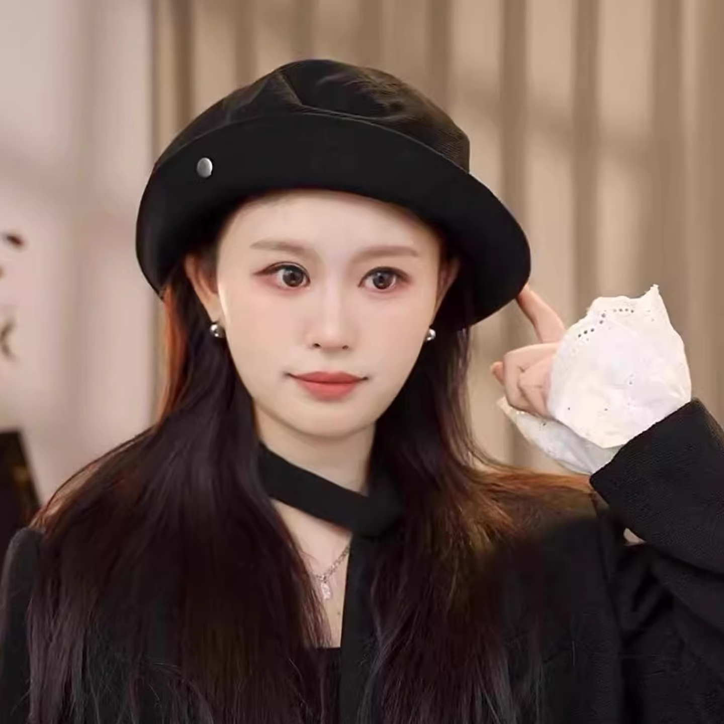 日系纯色一帽多戴灯芯绒渔夫帽子女秋冬季新款百搭礼帽显脸小盆帽