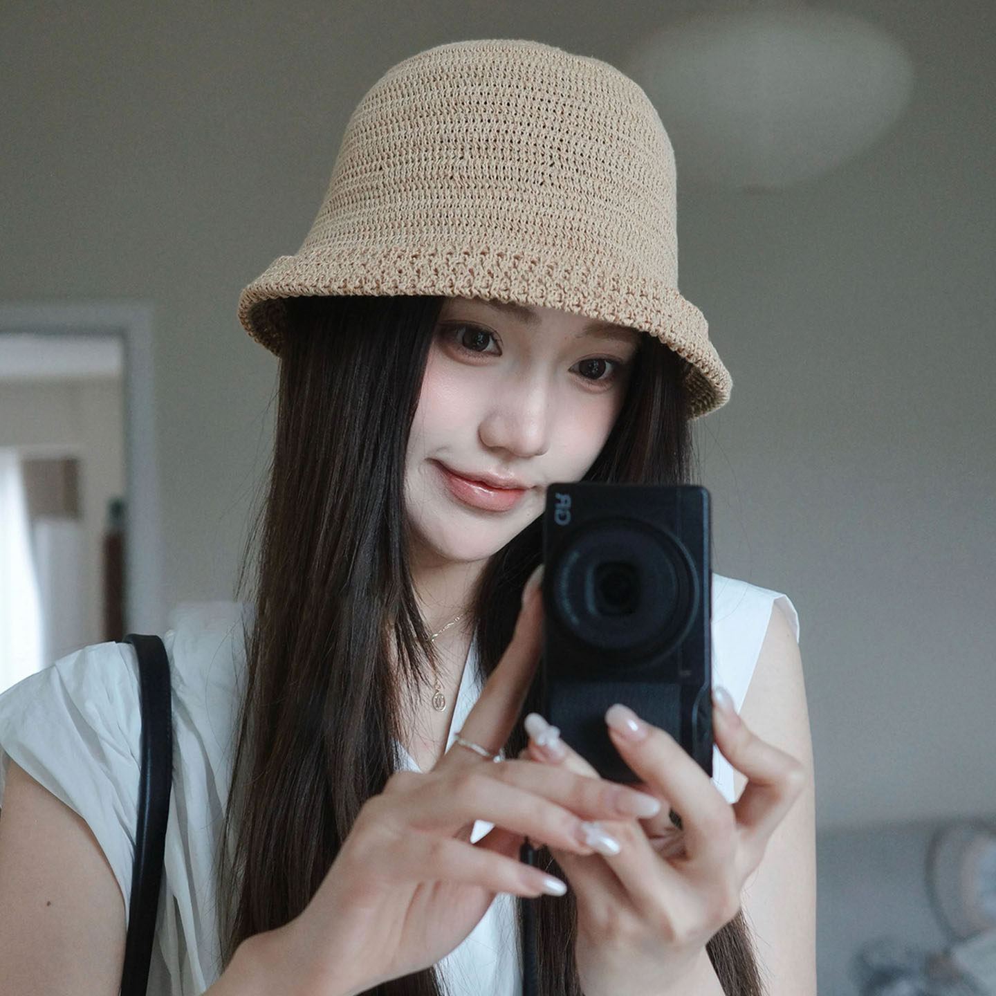 春夏亚麻透气显脸小渔夫帽