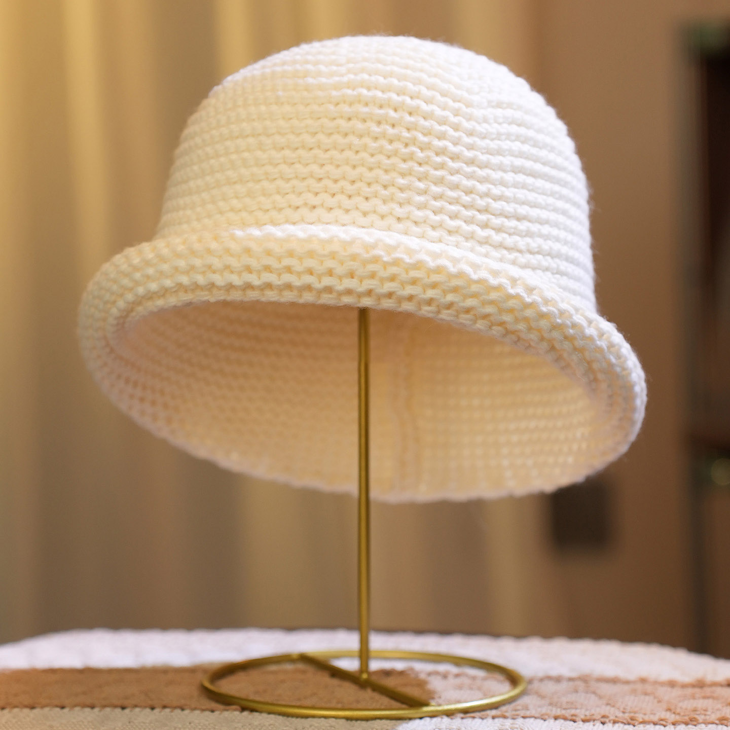 日系卷边针织渔夫帽子女秋冬百搭