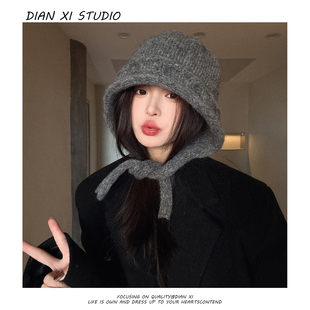 巴拉克拉法帽子女款2025新款秋冬日系简约针织包头帽保暖防风冷帽