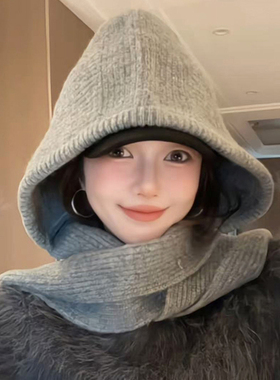 巴拉克拉法帽女冬季帽子围巾一体