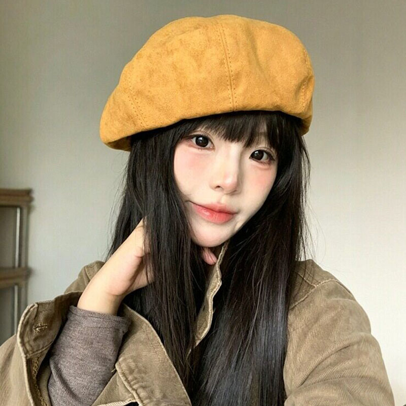 灯芯绒贝雷帽女秋季2026新款