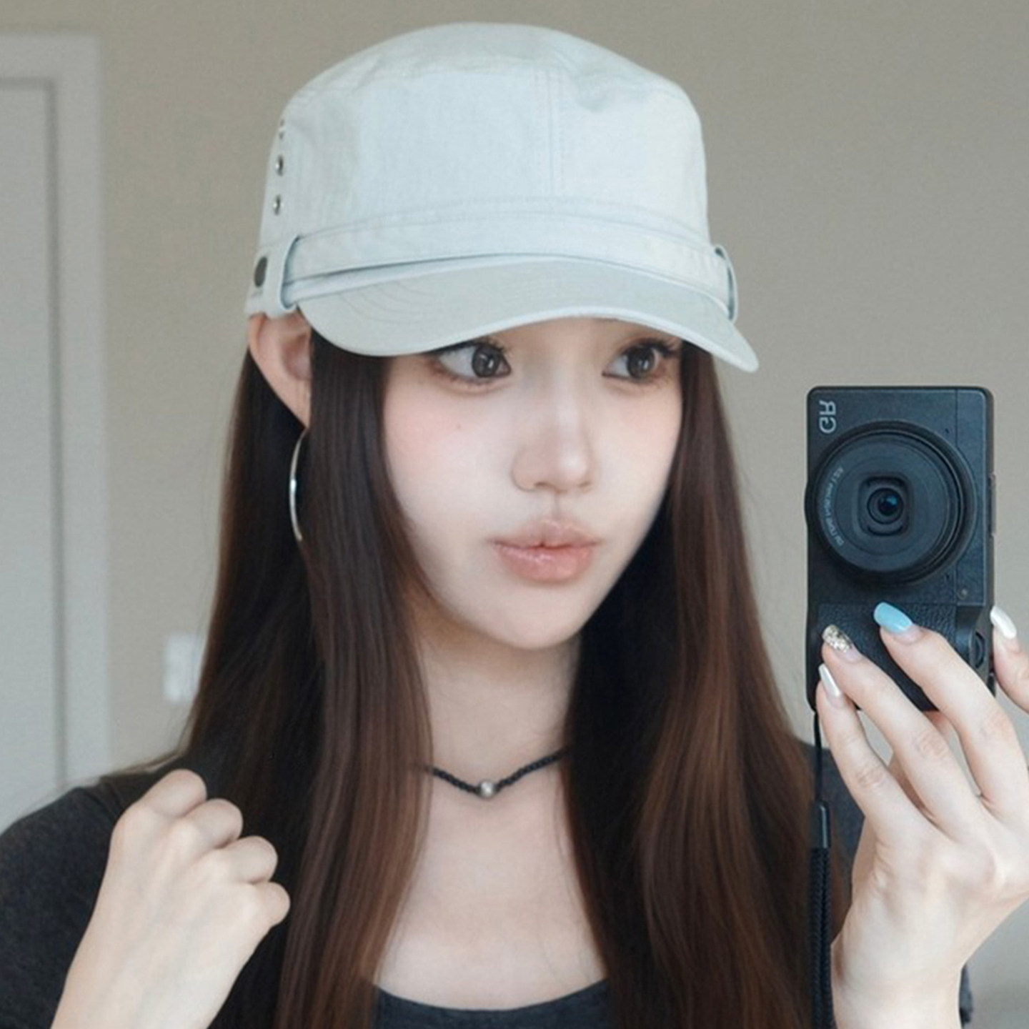 日系简约显脸小女款马术帽春夏