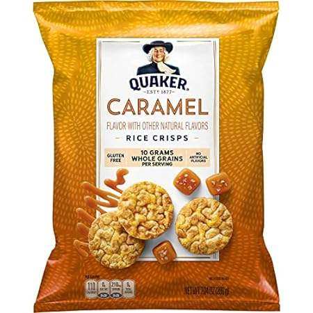 quaker rice crisps, caramel corn, 7.04 oz bag