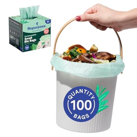 Repurpose 3 Gallon Compostable Small Bin Trash Bags， BPI