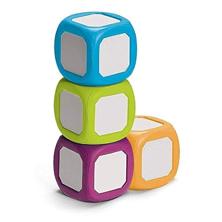 hand2mind Plastic Small Write-On/Wipe-Off Dice for Kids A
