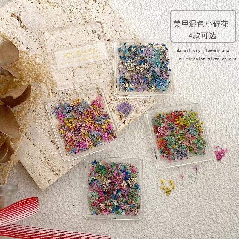 美甲专用干花爆款日系小清新干花彩色花瓣美甲装饰品指甲配件混装图片