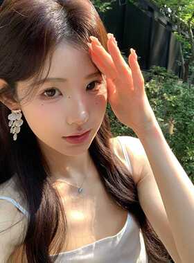 韩系甜美花瓣流苏耳钉女轻奢小众高级感耳环气质独特百搭耳饰