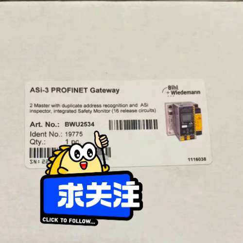 BWU2534 As-i网关模块 ASi-3 PROFINET Bihl+Wiedemann议价维修