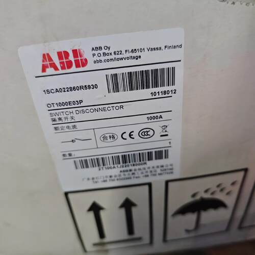 OT1000E03P ABB隔离开关 1000A 工控配电开关元件议价维修