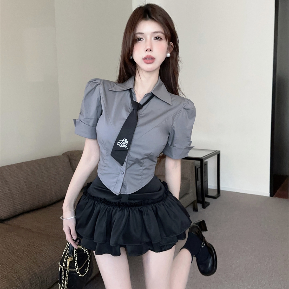 学院风jk制服套装女夏洋