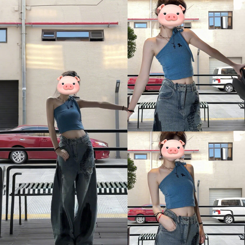 【送运费险】露肩无袖上衣女夏