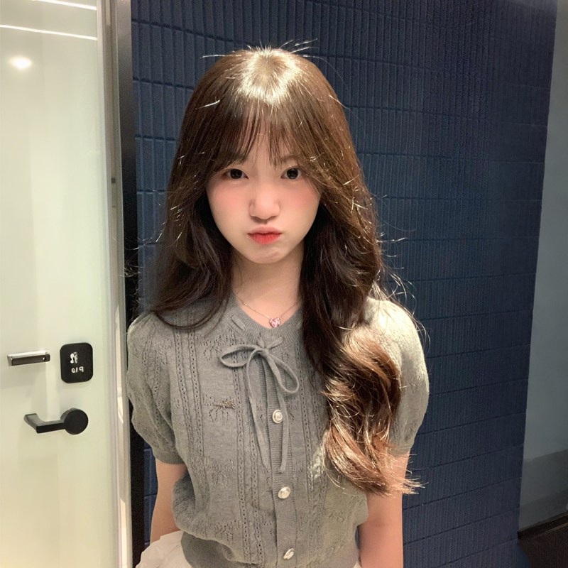 法式甜美蝴蝶结系带冰丝针织衫