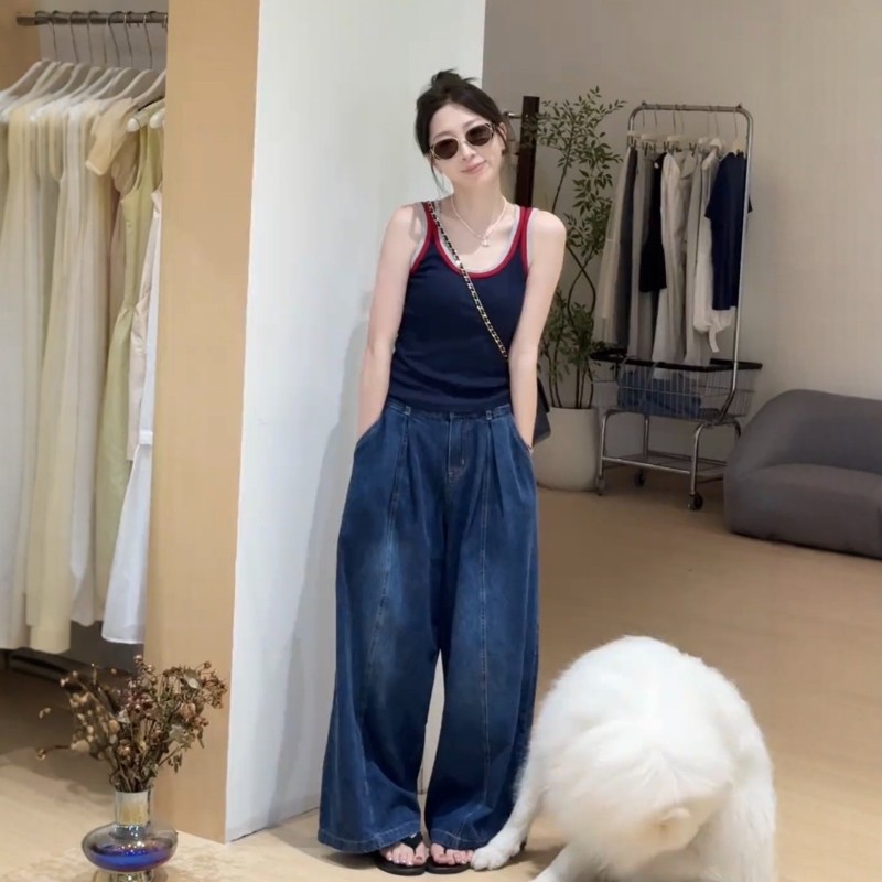 韩系chic假两件吊带背心女夏季