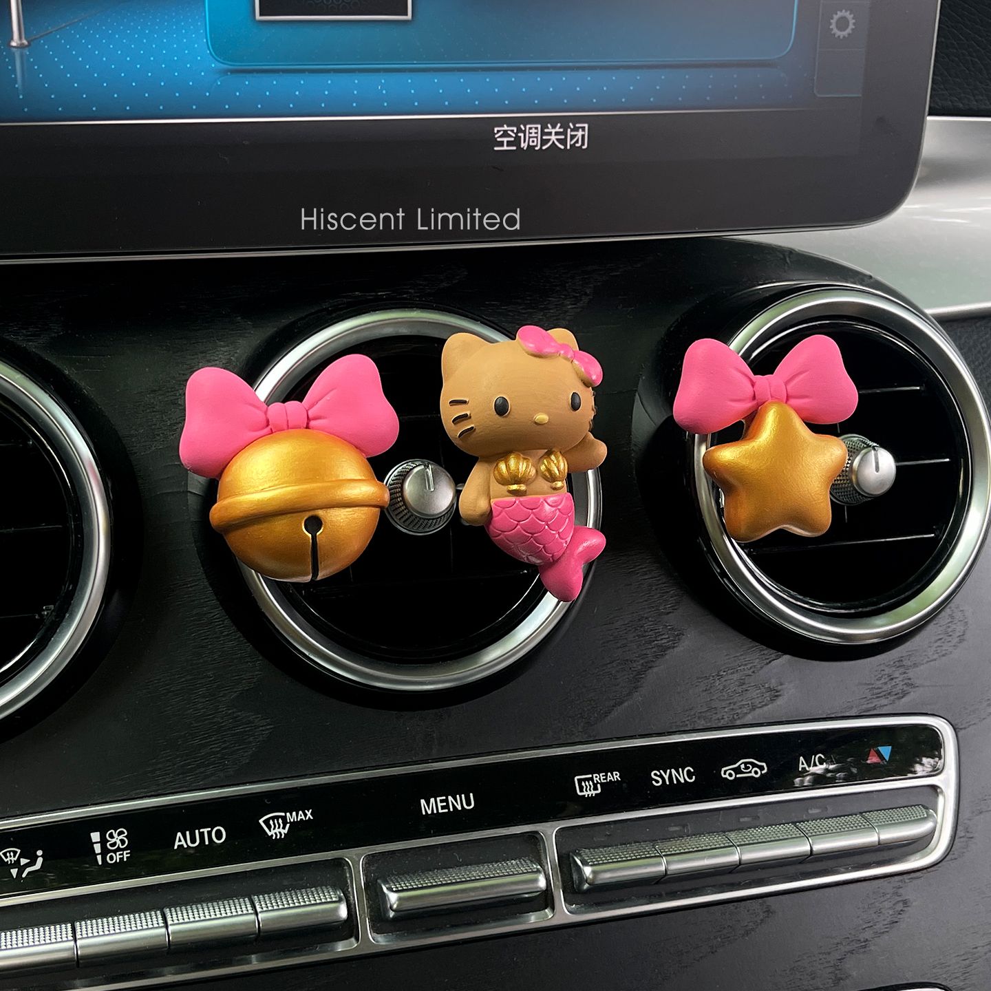 新车礼物黑皮美人鱼KT猫车载香薰