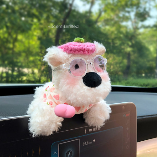 西高地小狗车载摆件屏幕趴趴公仔