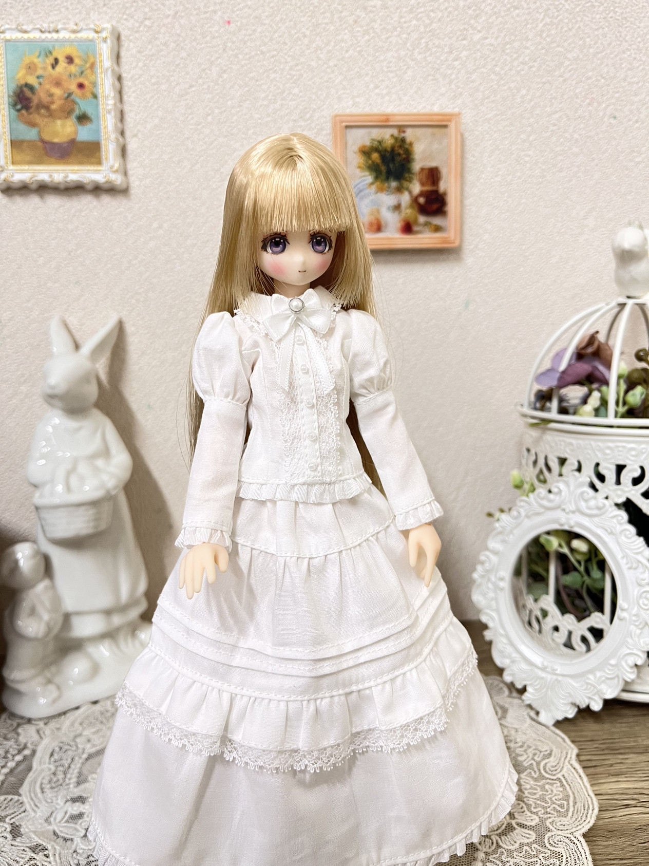 Azone blythe ob24 光魇双生 复古欧式黑白两色 衬衫长裙两件套