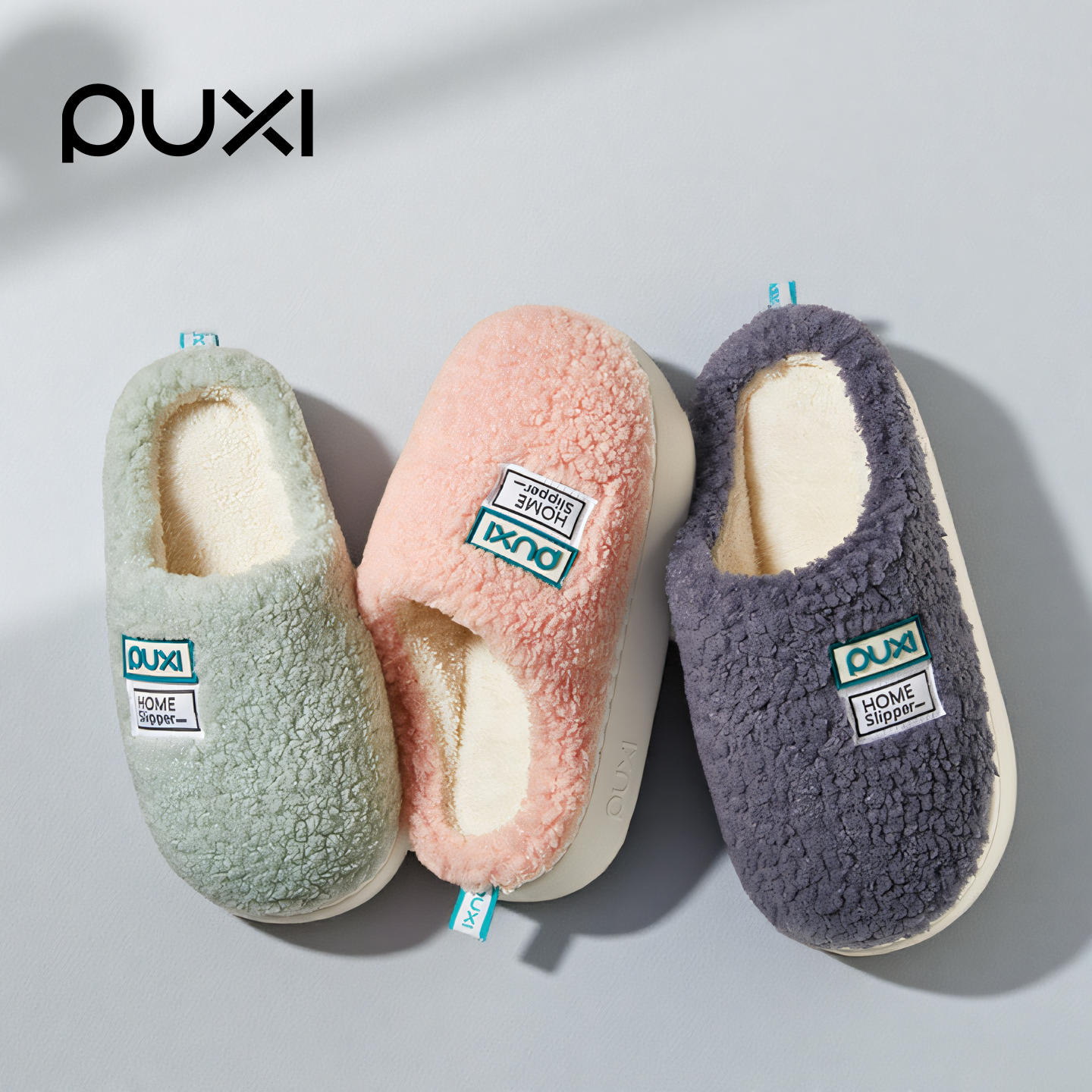 朴西踩屎感居家保暖包头棉拖鞋