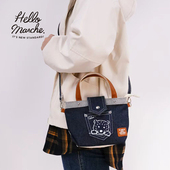 hello marche阿罗哈萌熊牛仔口袋小斜挎包手提包通勤休闲包