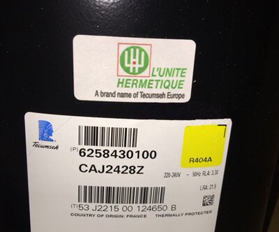CAJ2428Z CAJ2428L/E  CAJ2439E CAJ2427E法国原装泰康压缩机冷柜
