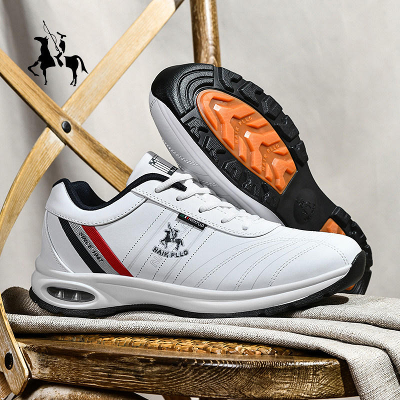 奈客保罗新款男鞋秋季防滑皮面运动鞋男防臭防水轻便透气跑步鞋子