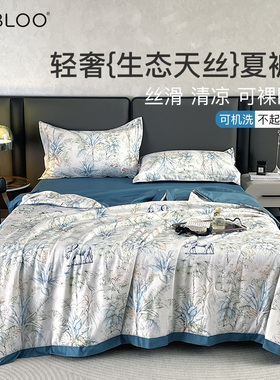 IMBLOO夏凉被双面天丝夏被凉感空调被夏季丝滑裸睡薄被可机洗印花