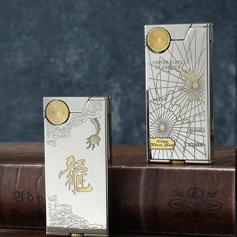 首领CF318纯铜超薄创意煤油打火机砂轮明火小巧便携式男士礼品图片