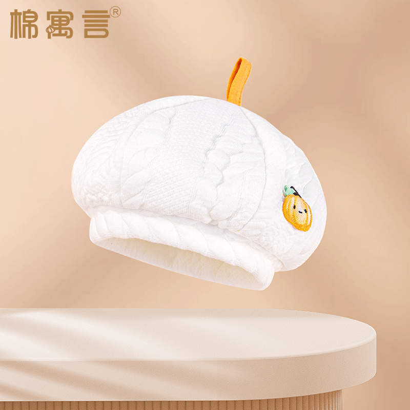 纯棉贝雷帽子秋冬加厚