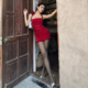 WEIRD 气质辣妹包臀裙潮 修身 PUSS 烈焰魅惑性感裂缝挂脖连衣裙女