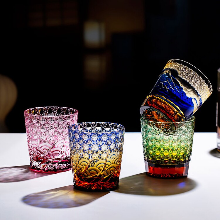 日本山田硝子江户切子水晶玻璃杯威士忌酒杯日式手工雕刻洛克杯,餐饮具,洋酒/威士忌杯,淘宝优惠券,粉丝福利购,淘宝优惠卷