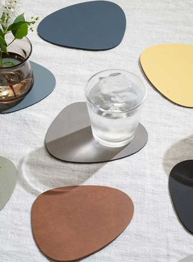 丹麦Lind Dna轻奢皮革高级感杯垫咖啡杯垫家用防滑茶杯防烫隔热垫