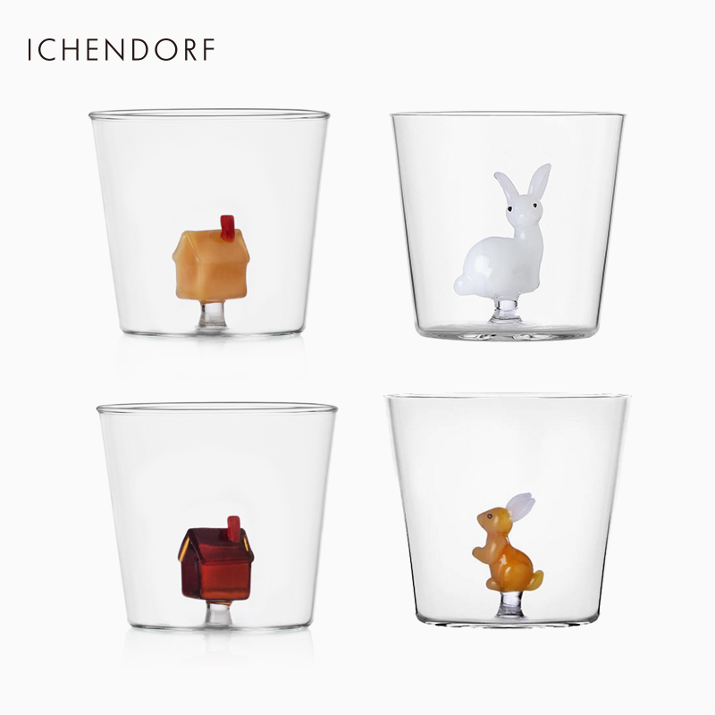 意大利可爱动物玻璃杯情侣