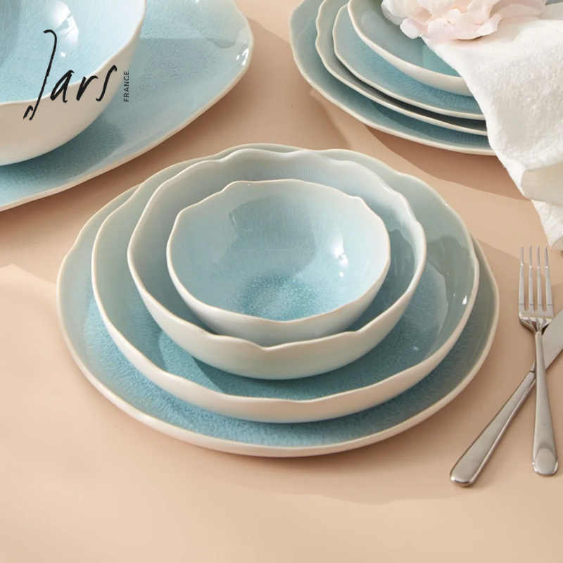法国Jars PLUME渐变不规则艺术陶瓷餐具小众设计餐盘深盘碗咖啡杯