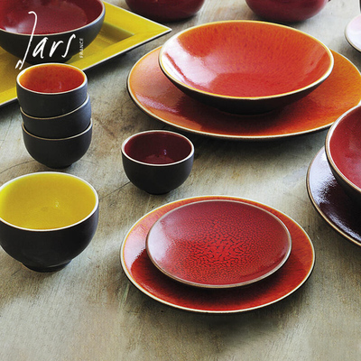 法国进口Jars TOURRON圆形陶瓷餐盘平盘碗家用深盘咖啡杯碟