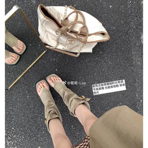 葡萄妈同款时髦辣妹风露趾显瘦