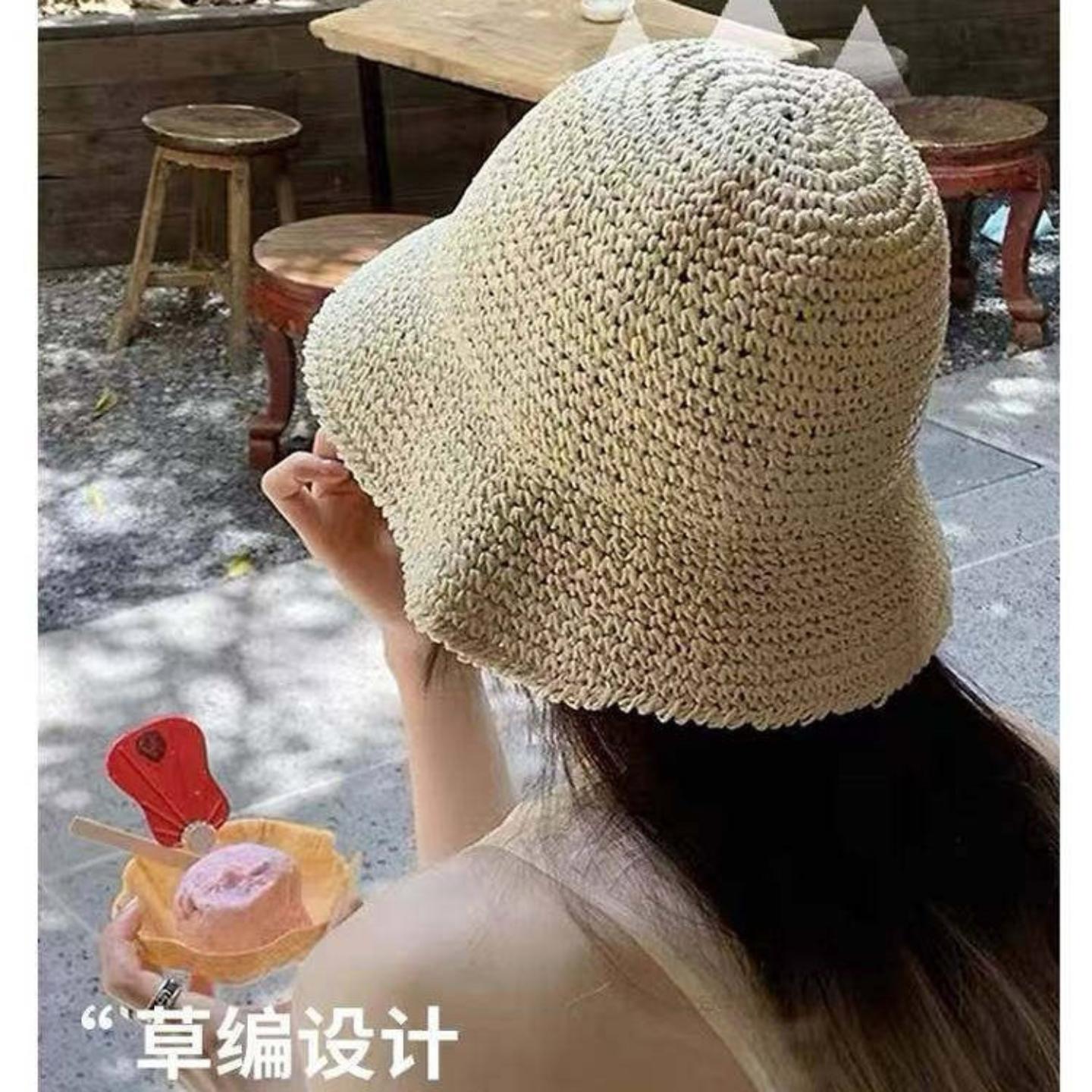 纯手工编织草帽女夏季透气遮阳