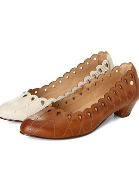 专柜正品Pikolinos派高雁春季牛皮浅口锥形中跟通勤单鞋PS235627